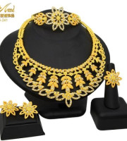 Dubai 24K Gold Plated 4Pcs Necklace Set