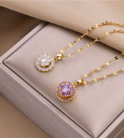 Luxury necklace With Rose Box